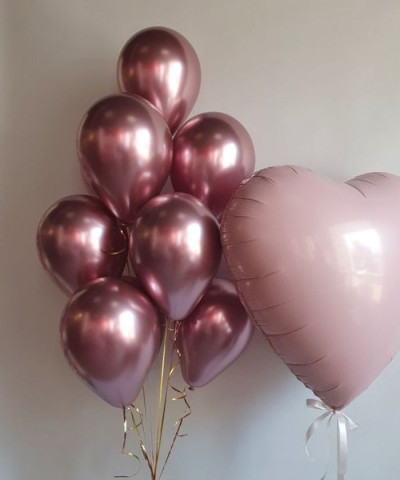 Шар 14" розовый хром латекс
