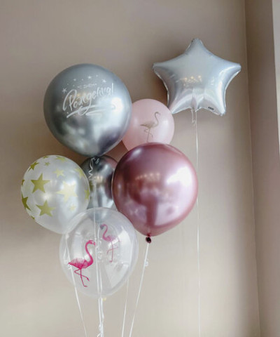 "С днём рождения, моя птичка!" набор воздушных шаров №24