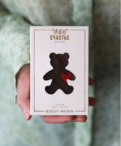 Шоколадный мишка, печенье от фабрики "Счастье" 1 шт. 