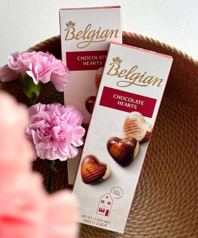 Шоколадные конфеты сердца The Belgian, в ассортименте, Бельгия 65 гр