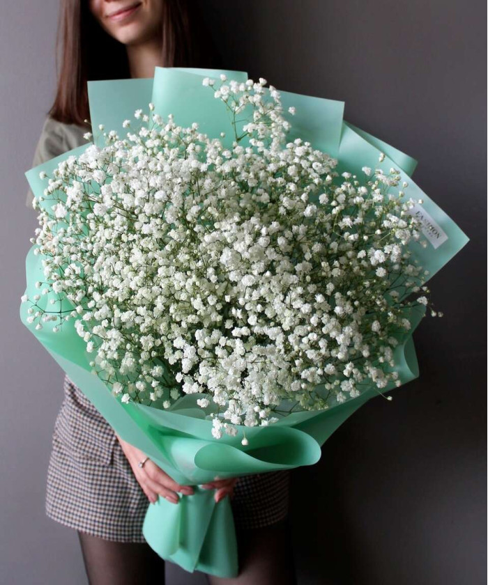 11 веток белой гипсофилы Экселенс №2797