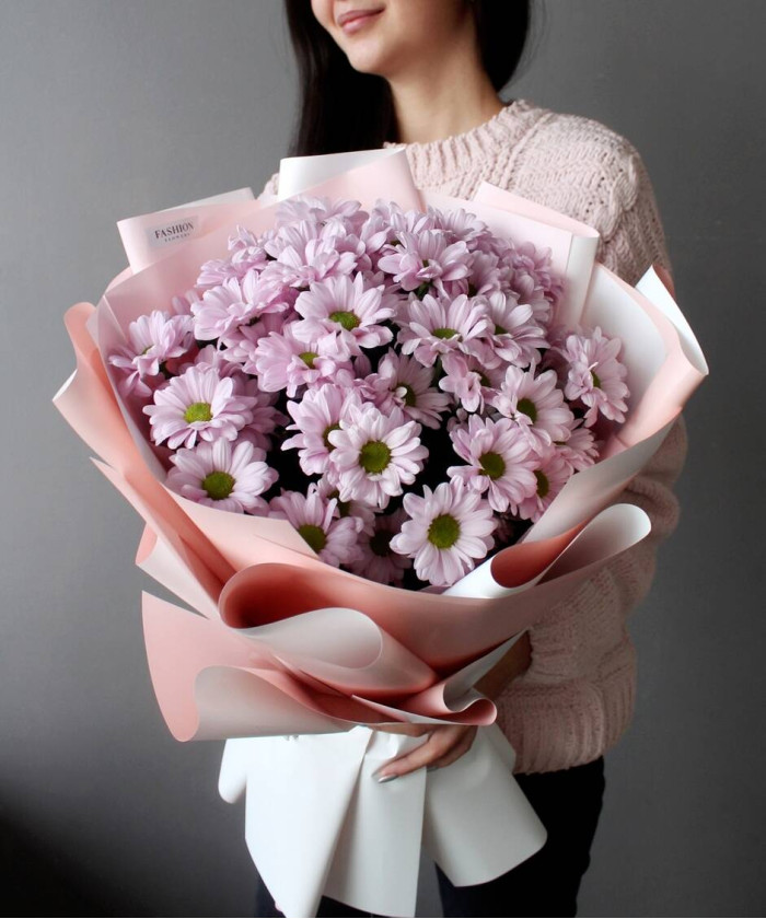 11 Розовых ромашковых хризантем Кеннеди пинк №2648