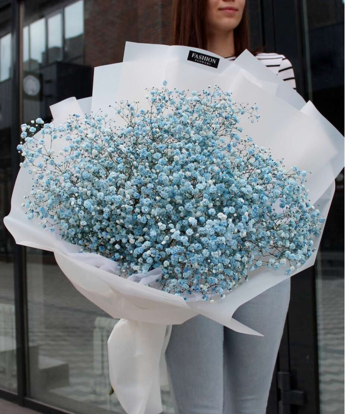15 веток голубой гипсофилы №5991