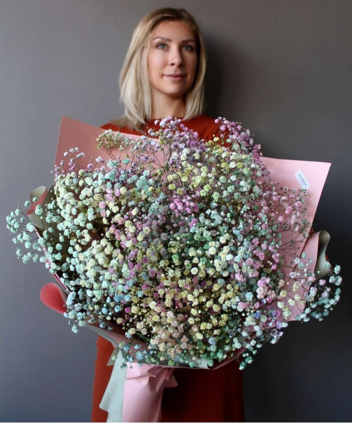 11 веток воздушной гипсофилы Рейнбоу №6278