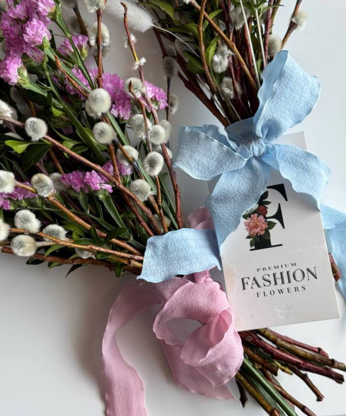 Букет Вербный, голубой