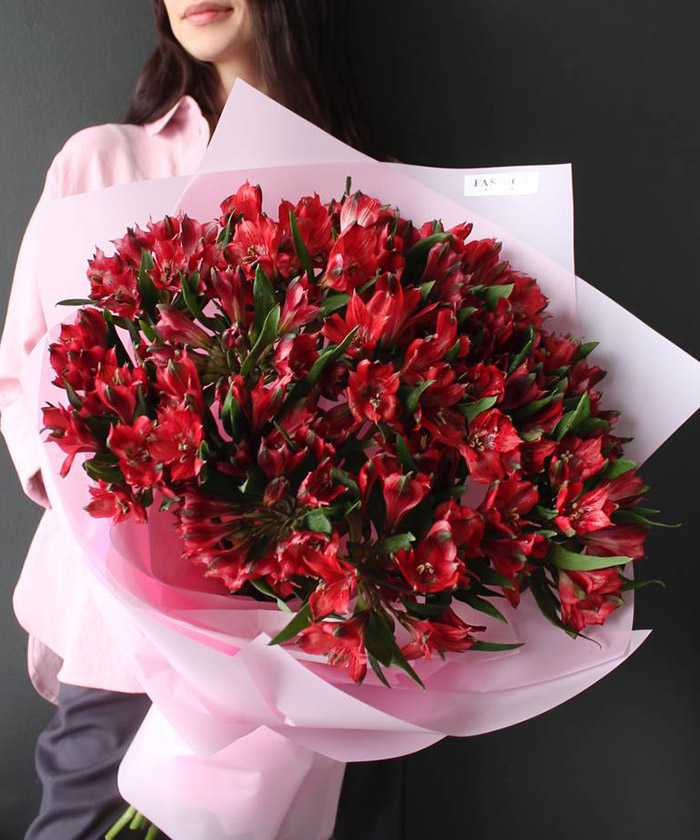 19 красных альстромерий №6465