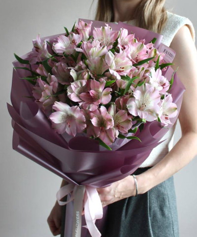 9 розовых альстромерий Перфекшн №3560