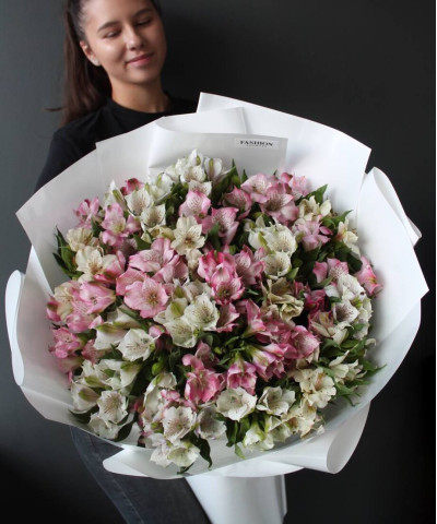 25 альстромерий в букете "Впечатление" №3845