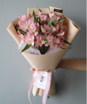 5 розовых альстромерий Дубай №6899