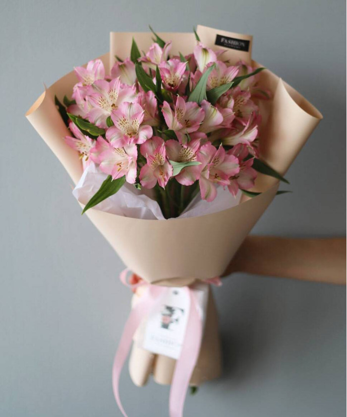 5 розовых альстромерий Дубай №6899