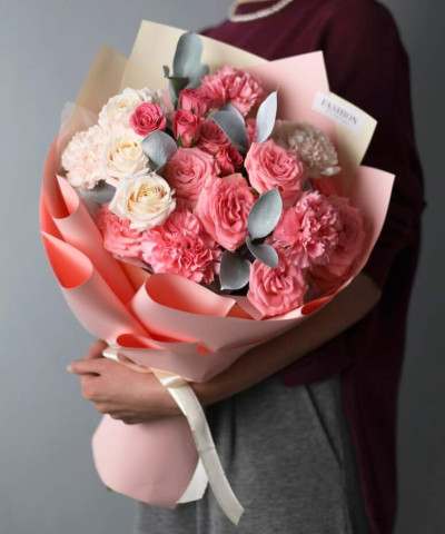 "Клубничный десерт" букет №7389