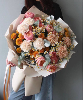 "Абрикосовая нежность" букет №2759