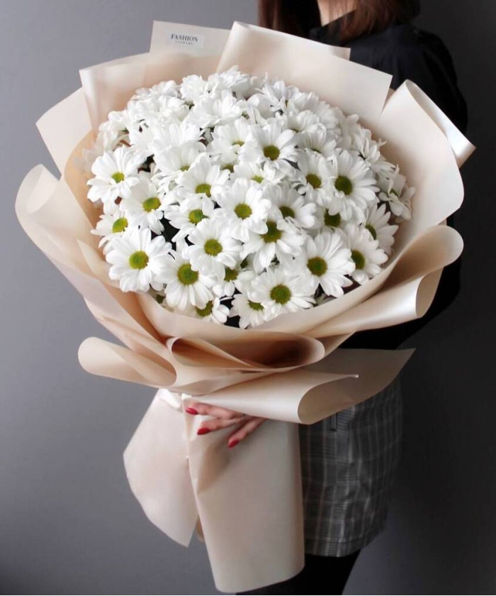 13 белых ромашковых хризантем Кеннеди №2600