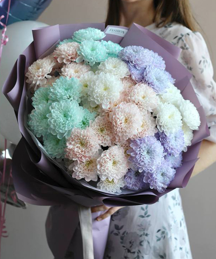 9 акварельных хризантем Алтай №5478