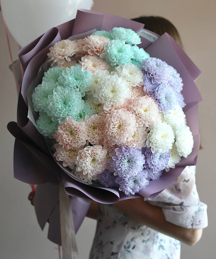 9 акварельных хризантем Алтай №5478