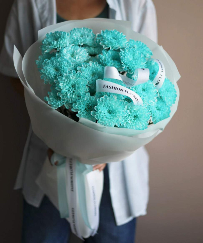 5 акварельных кустовых хризантем №6871