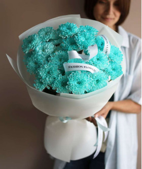 5 акварельных кустовых хризантем №6871