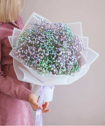 7 веток гипсофилы Рейнбоу №2094