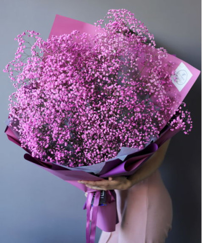 19 веток розовой гипсофилы в букете "Пленительная красота" №6477