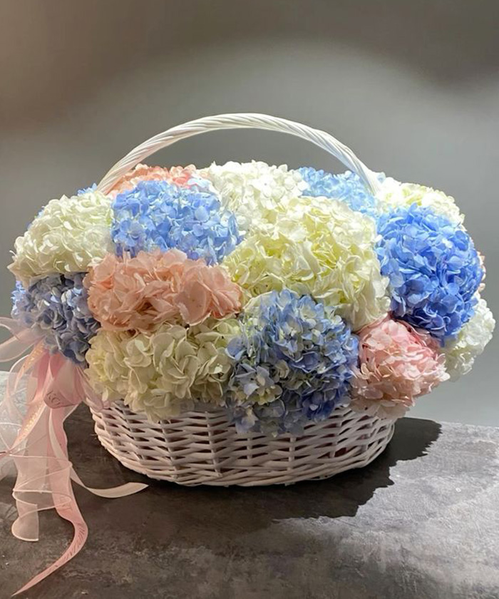 Гортензии в корзине 