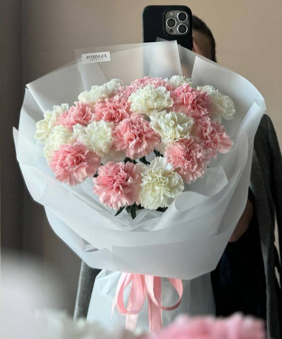 "Конфетный" 21 бело-розовый диантус №6378