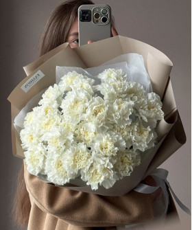 25 белых диантусов №6583