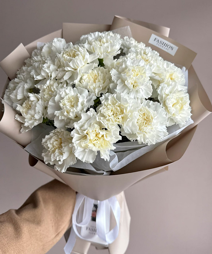 25 белых диантусов №6583