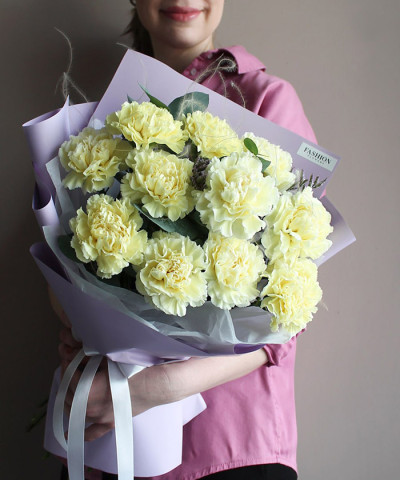 11 лимонных диантусов Веддинг №5797
