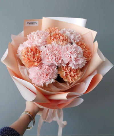 11 абрикосовых диантусов Гермес и Ханой №5345