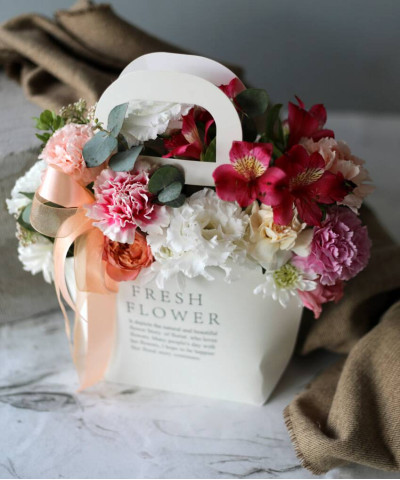 Цветочная сумочка в розовых оттенках №2703