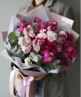 9 ягодной маттиолы хот пинк с эвкалиптом №2137