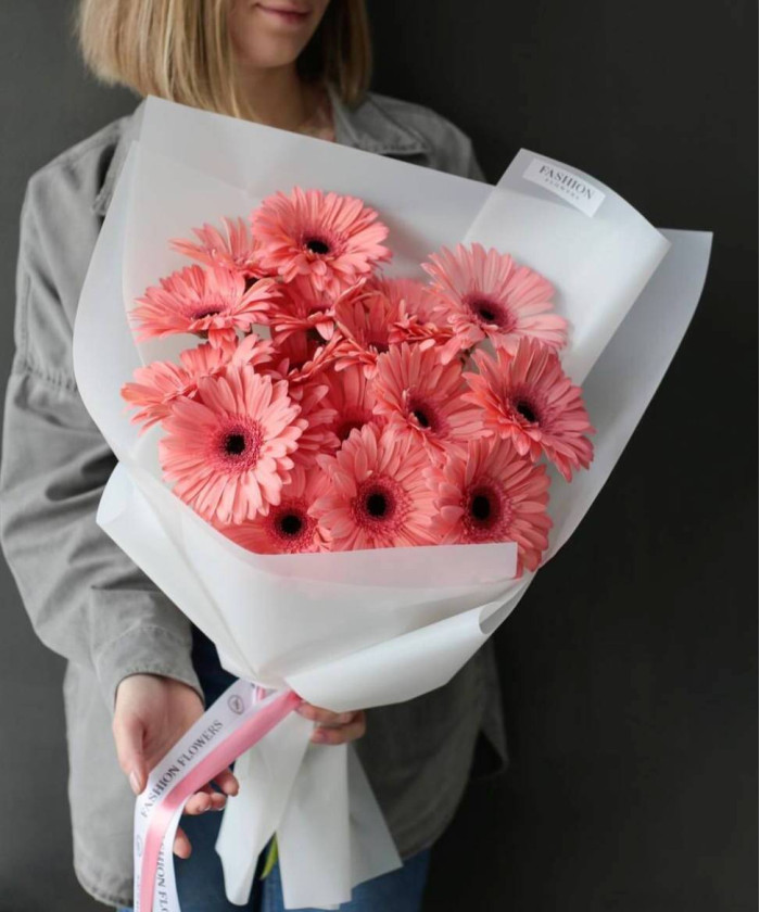 17 розовых гербер №2637