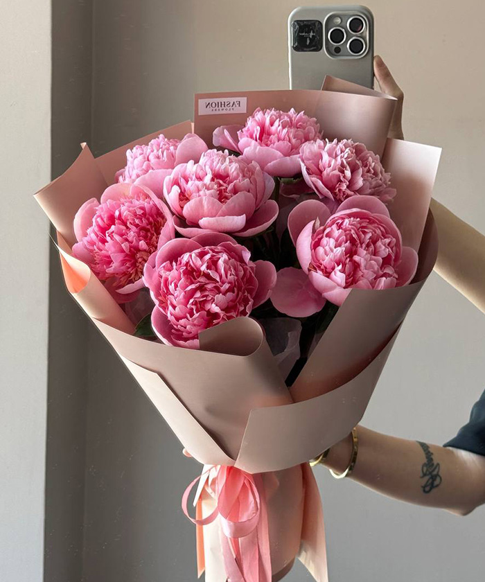 7 пионов Этчед сальмон №3462