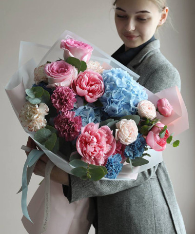 "Нежный вечер" букет с пионами №4643