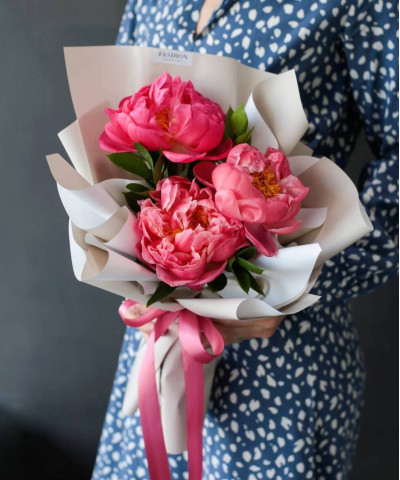 3 пиона Корал Сансет №2086