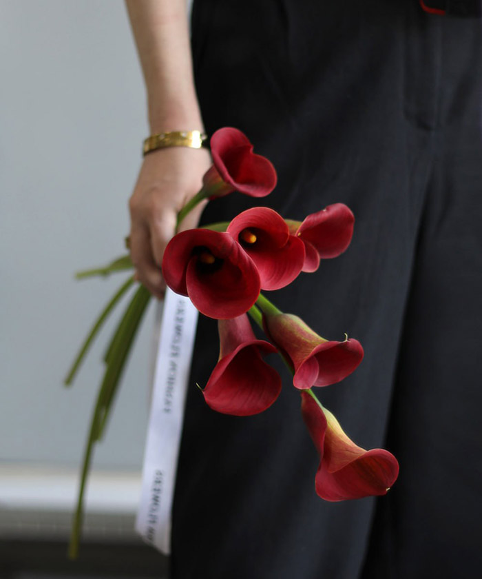 Каллы фиолетовые и бордовые, в ассортименте, поштучно