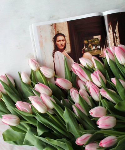 Тюльпаны розовые, в ассортименте