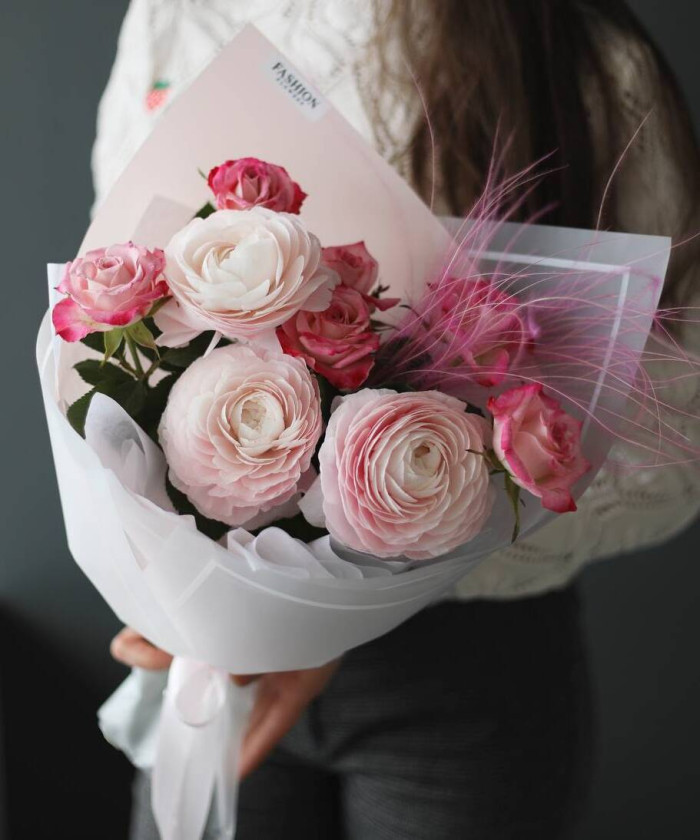 Букет с ранункулюсами №4872