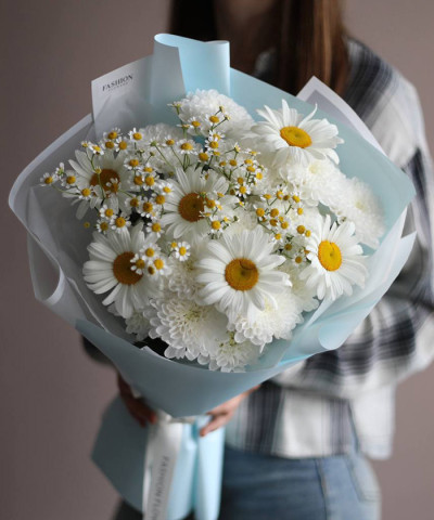 Ромашки в букете "Люблю" №6865