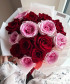 15 красных и розовых роз Эквадор №2957