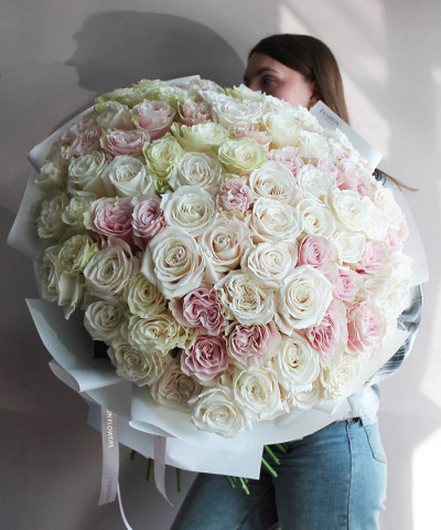 «101 признание» букет из 101 нежной розы №8766