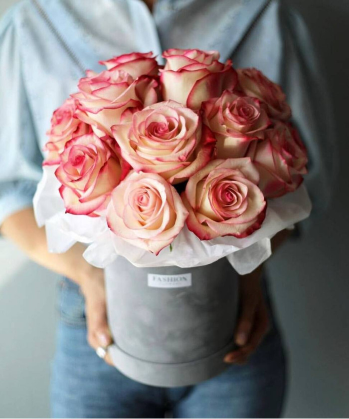 Роскошная роза Палома в бархатном боксе №4611