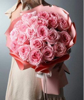 21 пионовидная розовая роза пинк Охара №5687