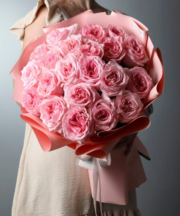 21 пионовидная розовая роза пинк Охара №5687