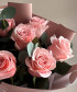 7 розовых роз с эвкалиптом №4767