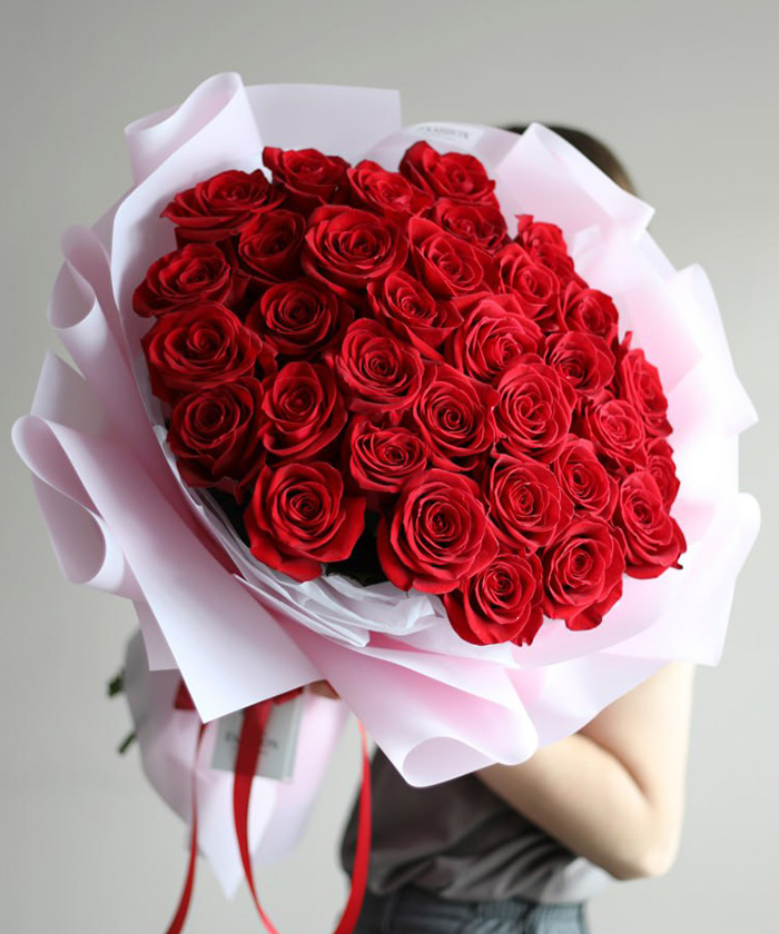 33 красные эквадорские розы Фридом №4542