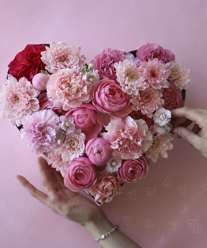 Сердце цветочное, сезонный состав №4822