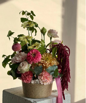 "Любовь и осень" корзина с сезонным авторским составом №5464