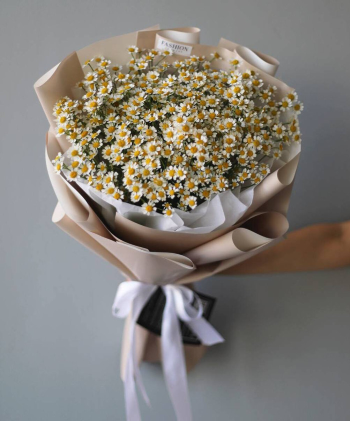21 ромашка танацетум в букете 