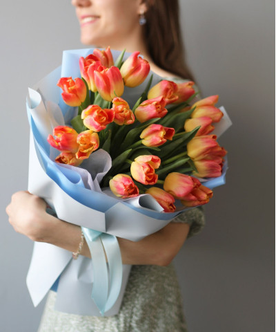 "Рассвет" букет из 25 тюльпанов №7931